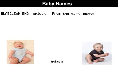 blaecleah-eng baby names